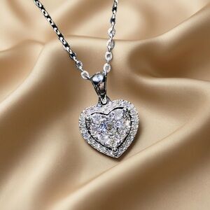 Dazzling Silver Heart Necklace